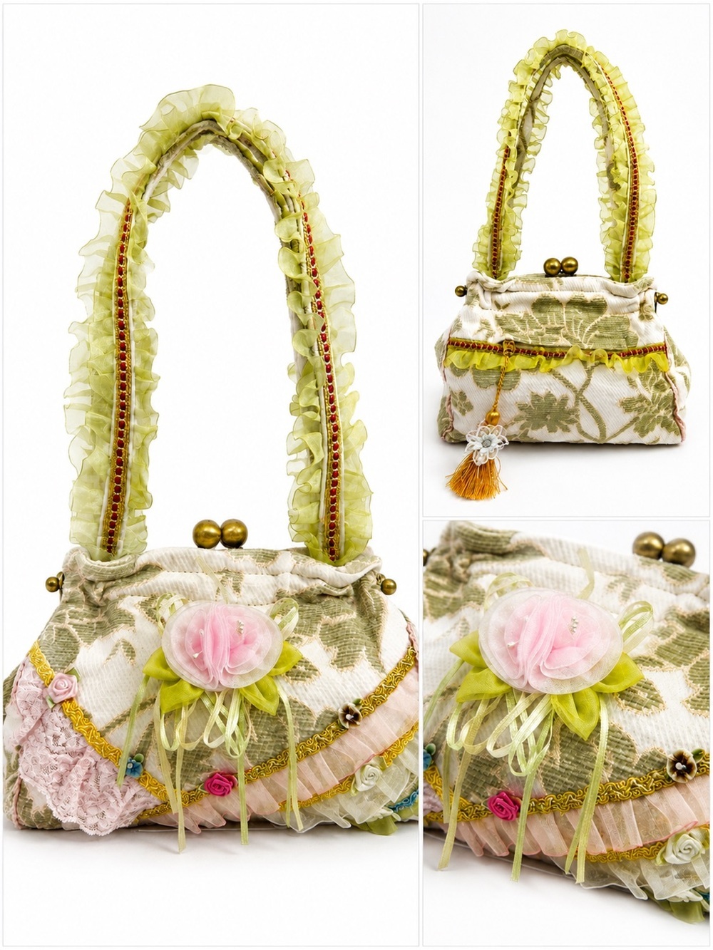 Vintage Inspired Floral Tapestry Handbag Romantic Cottagecore Victorian Purse